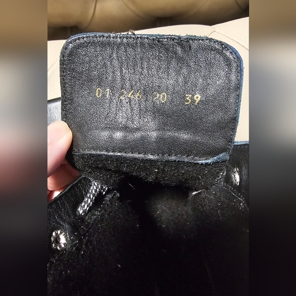 Blue Nappa Leather Upper Heels 4 inches Boots Booties Lace size 9 - Picture 5 of 5